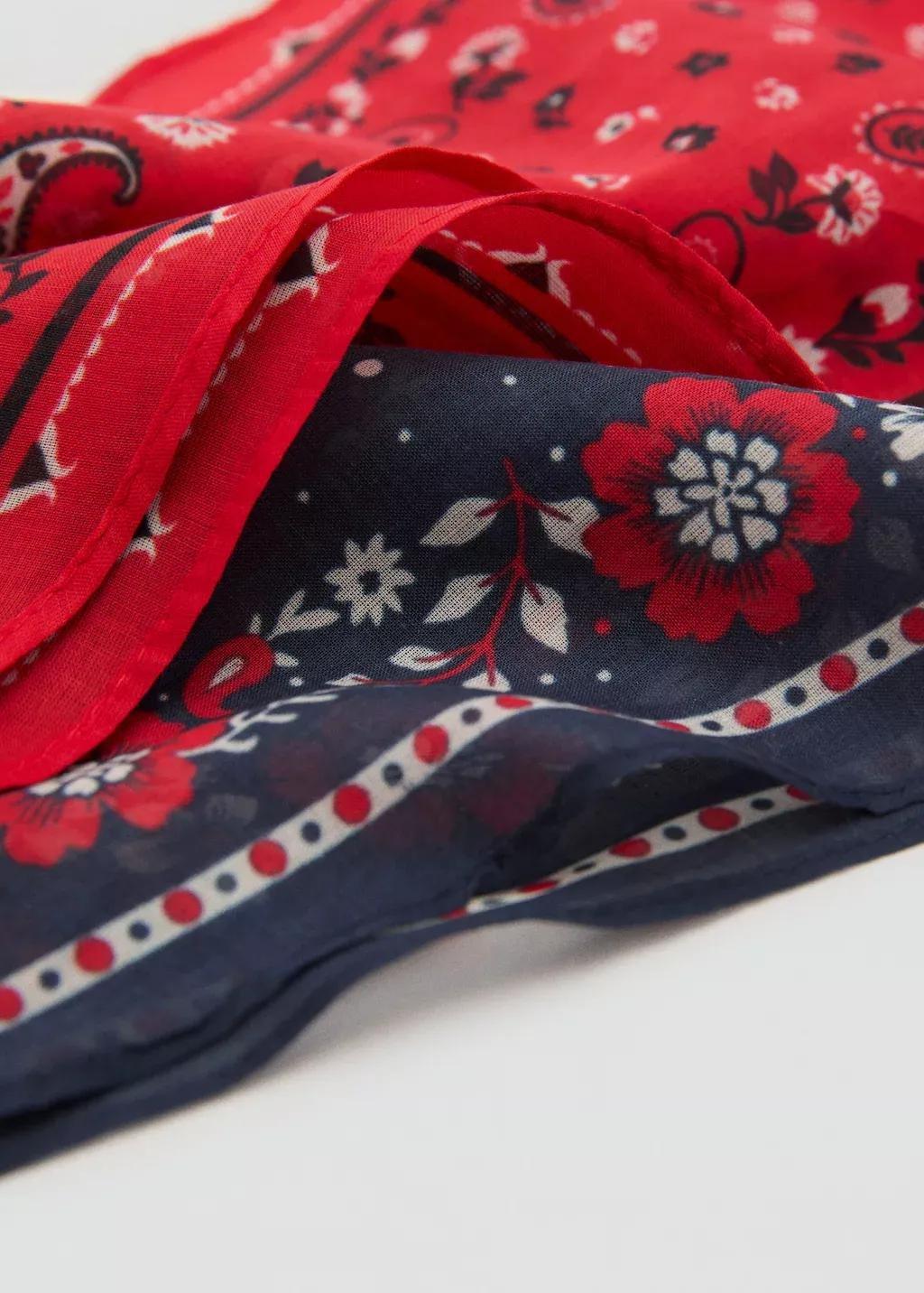 Red Printed Handkerchiefs, Set Of 3, Red, large image number 1