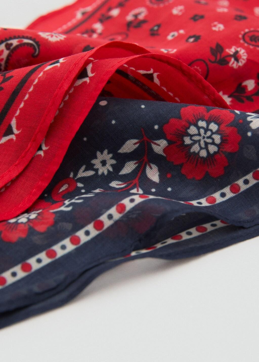 Red Printed Handkerchiefs, Set Of 3, Red, large image number 6