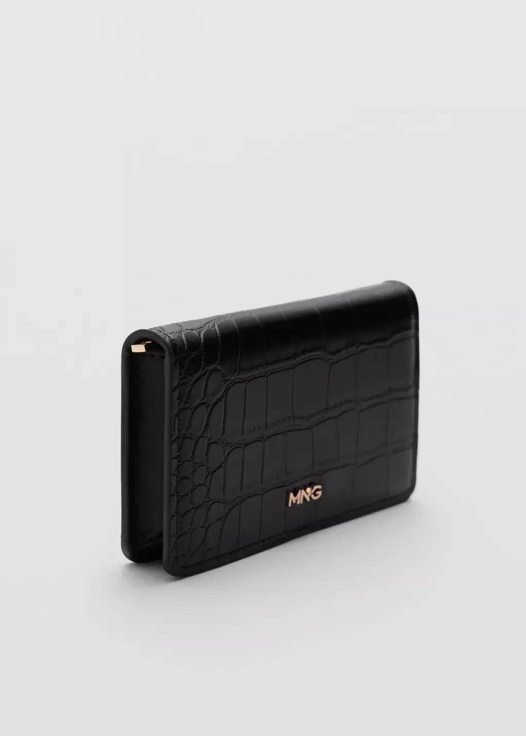 Black Coco Leather Effect Wallet, Black, large image number 1
