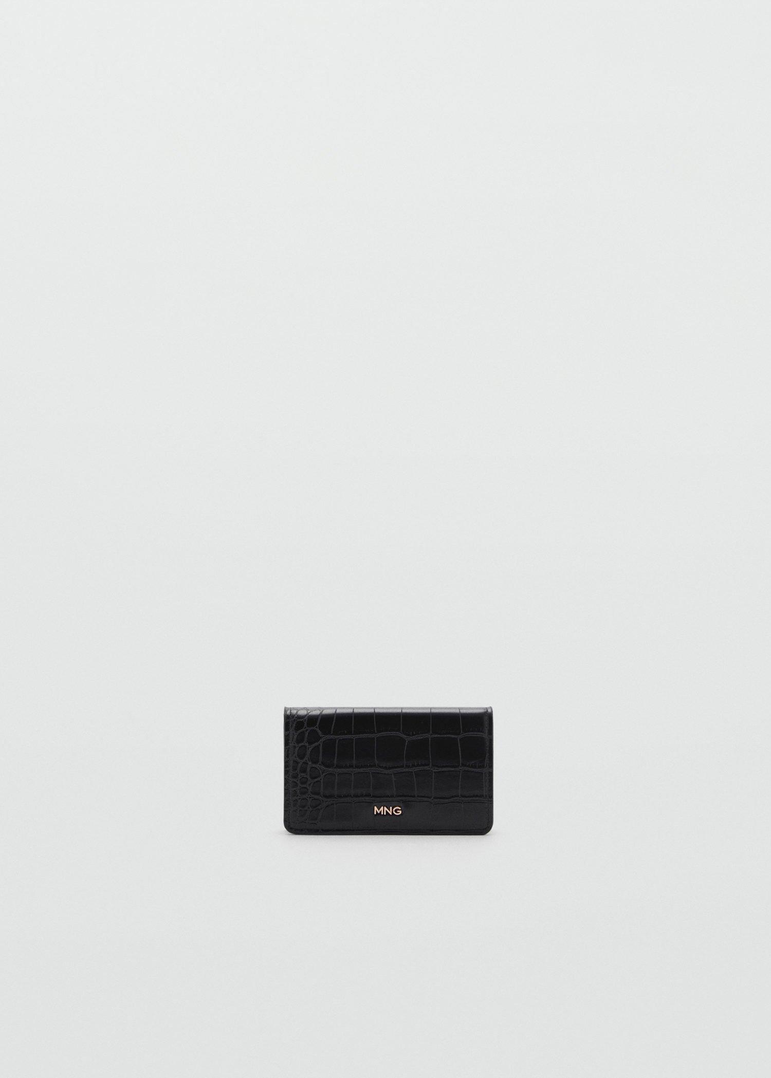 Black Coco Leather Effect Wallet, Black, large image number 2