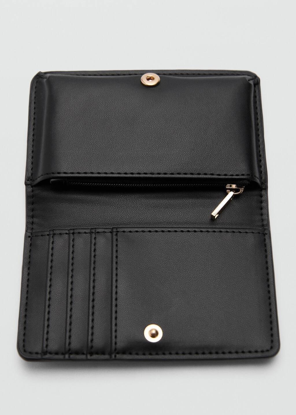 Black Coco Leather Effect Wallet, Black, large image number 5
