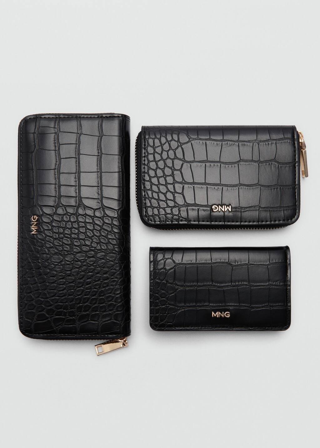Black Coco Leather Effect Wallet, Black, large image number 8