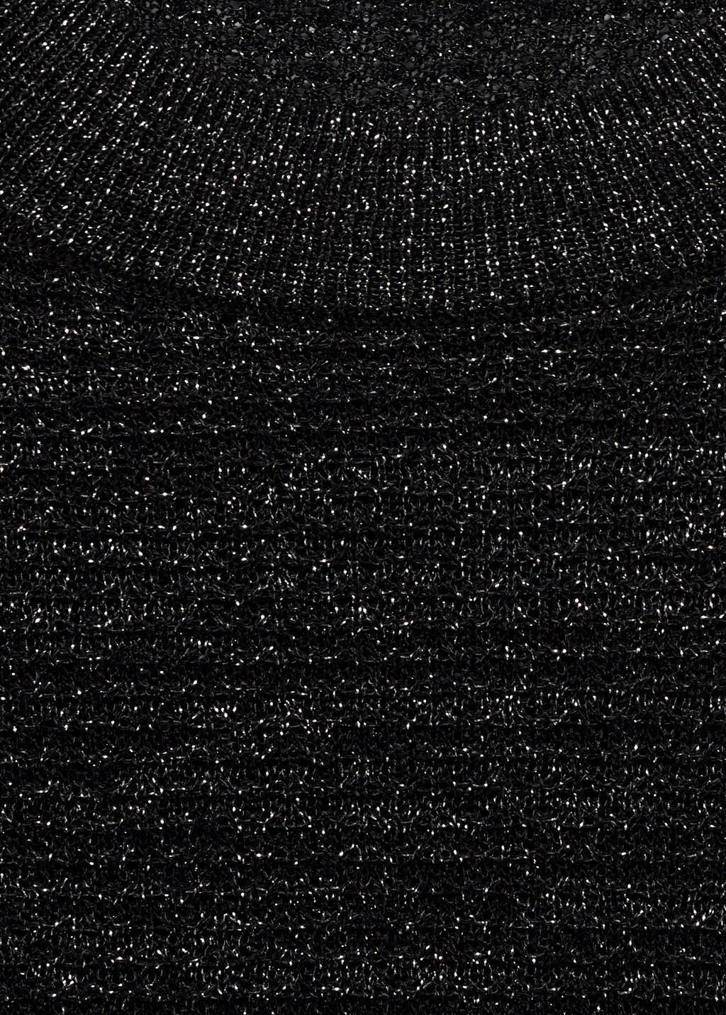 Black Short-Sleeved Lurex Sweater, , large image number 3