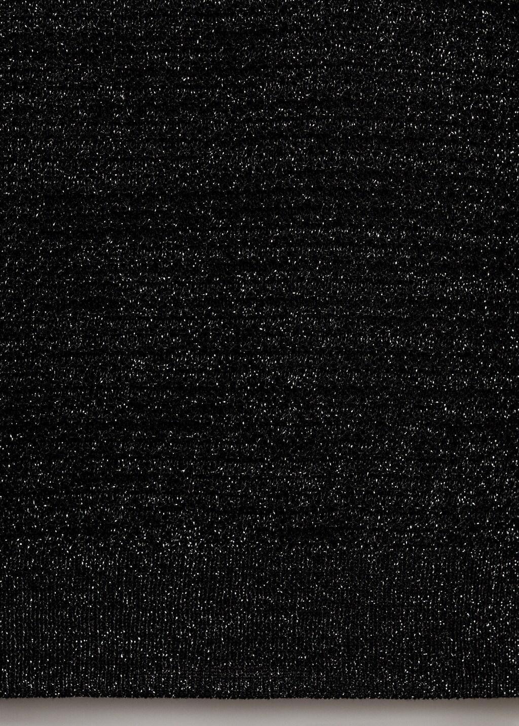 Black Short-Sleeved Lurex Sweater, , large image number 9