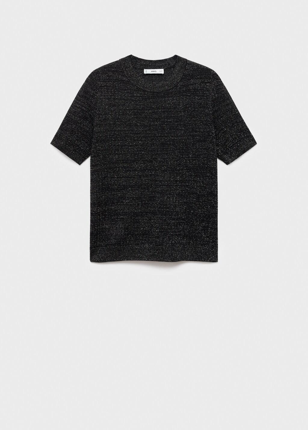 Black Short-Sleeved Lurex Sweater, , large image number 11