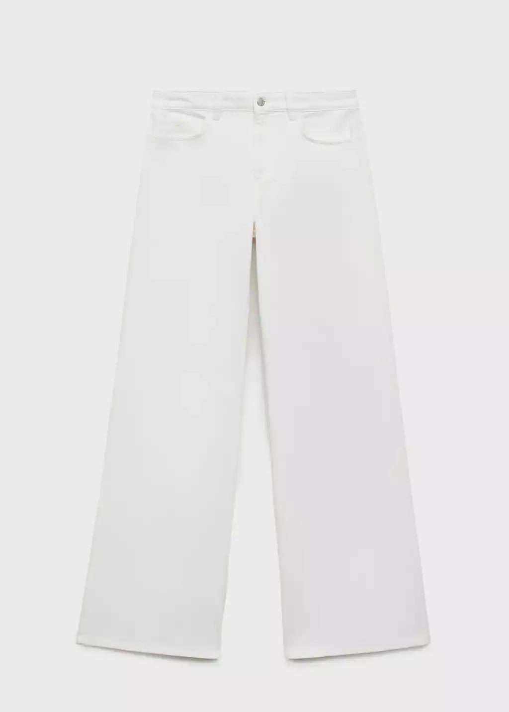 White Low Waist Wide leg Jeans, , medium