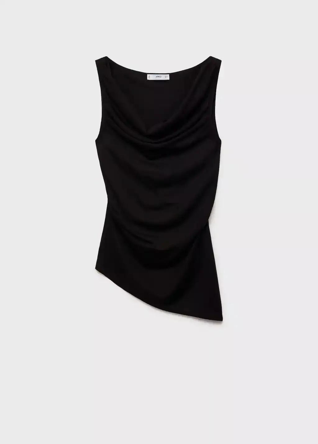 Black Draped Knitted Top, 0201_99, large image number 0