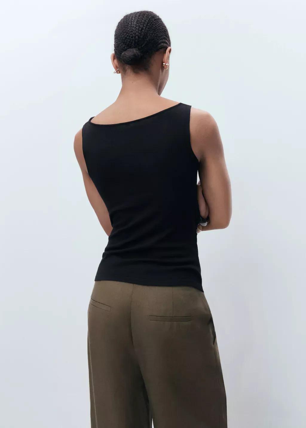Black Draped Knitted Top, 0201_99, large image number 8