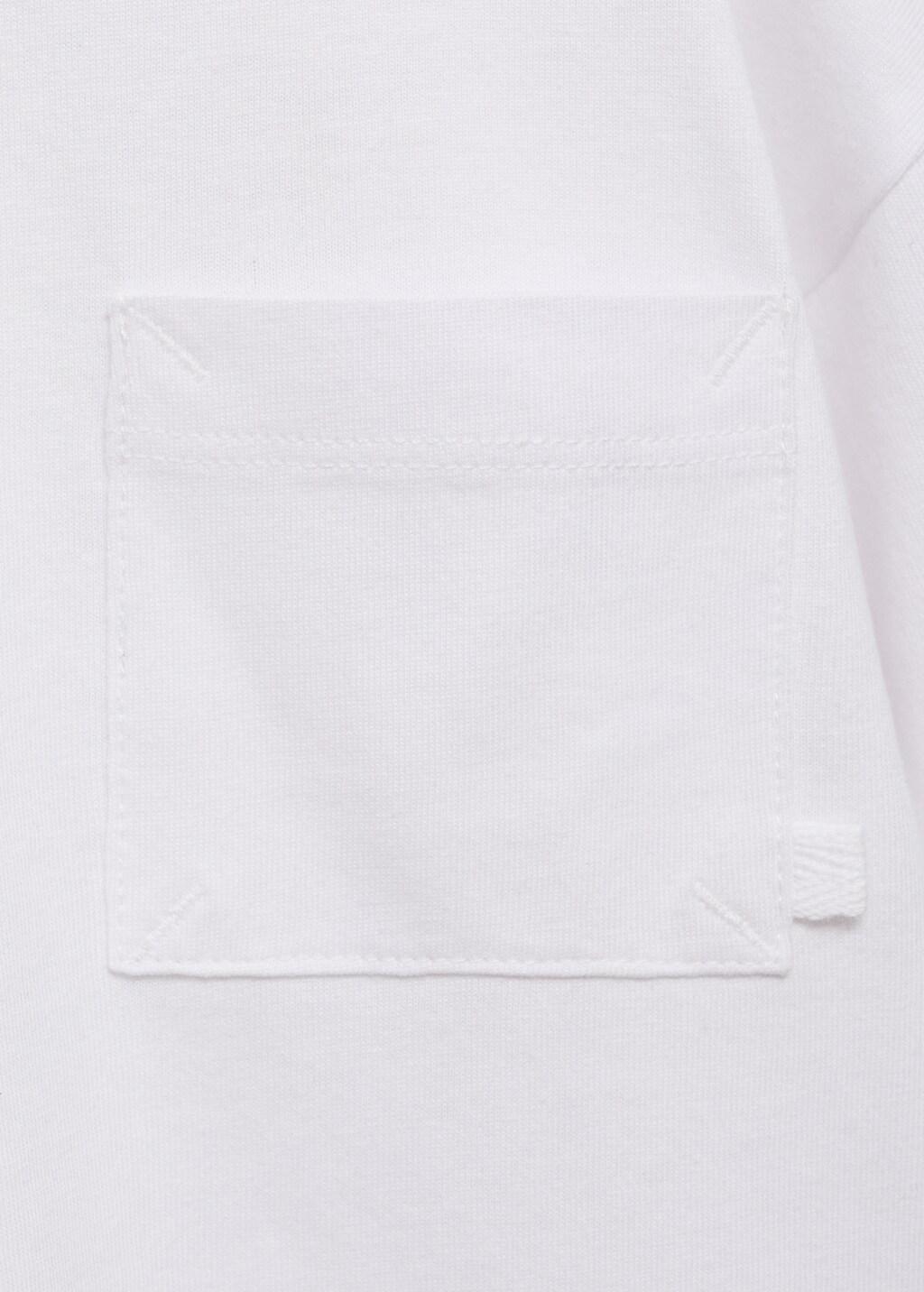 White Cotton Pocket T-Shirt, Baby Boys, White, large image number 4
