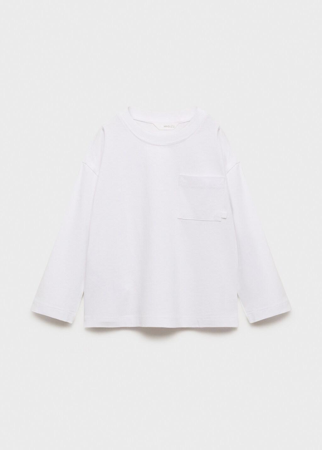 White Cotton Pocket T-Shirt, Baby Boys, White, large image number 5