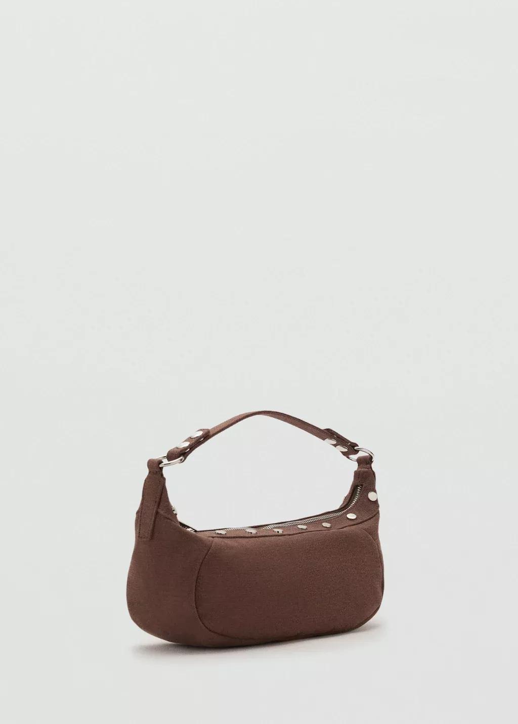 DARK BROWN Studded shoulder bag, Dark Brown, large image number 0