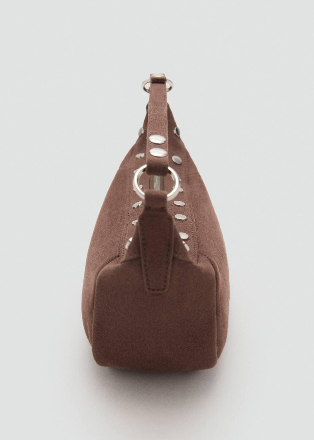 DARK BROWN Studded shoulder bag, Dark Brown, large image number 1