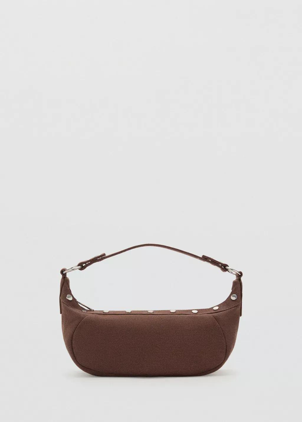 DARK BROWN Studded shoulder bag, Dark Brown, large image number 3