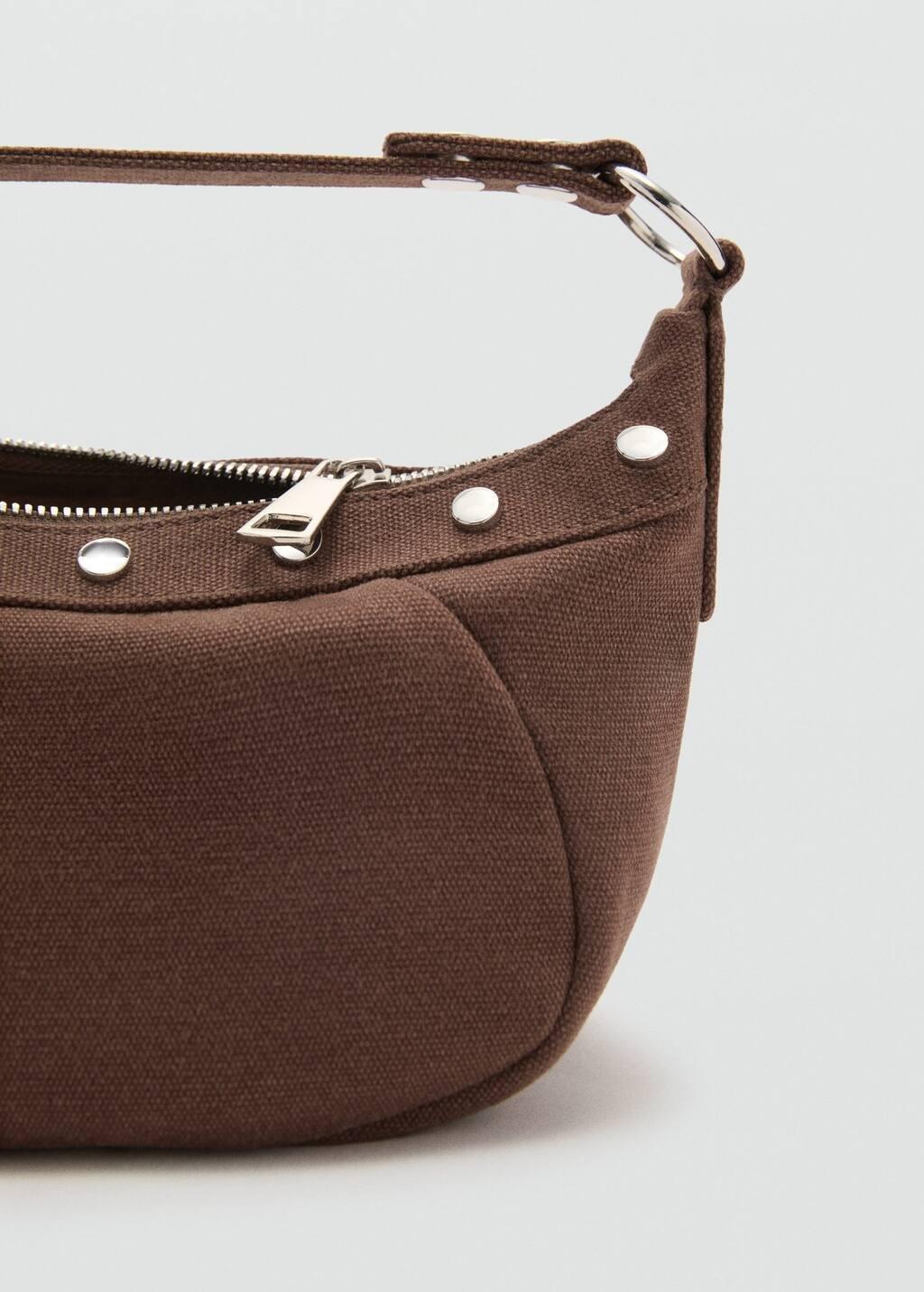 DARK BROWN Studded shoulder bag, Dark Brown, large image number 4