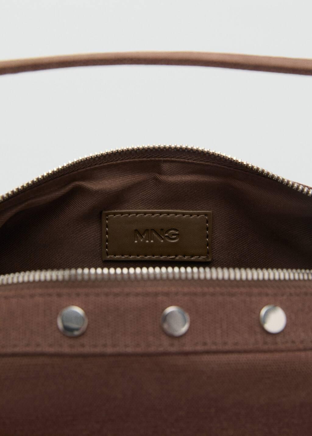 DARK BROWN Studded shoulder bag, Dark Brown, large image number 5