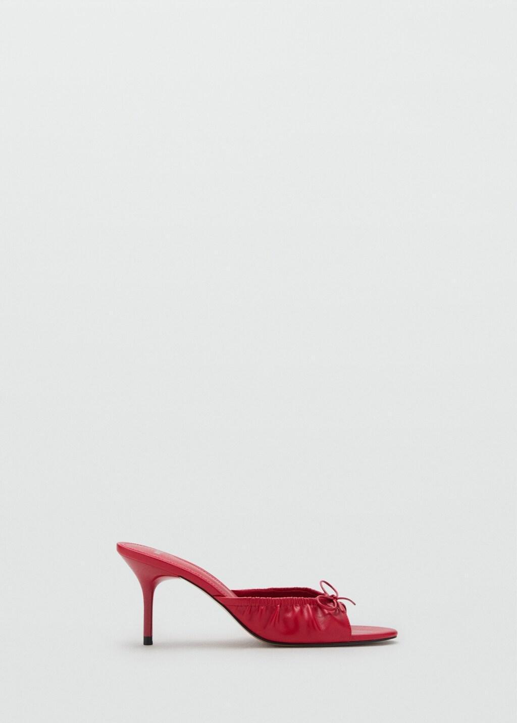 Red Bow Heel Sandals, Red, large image number 10