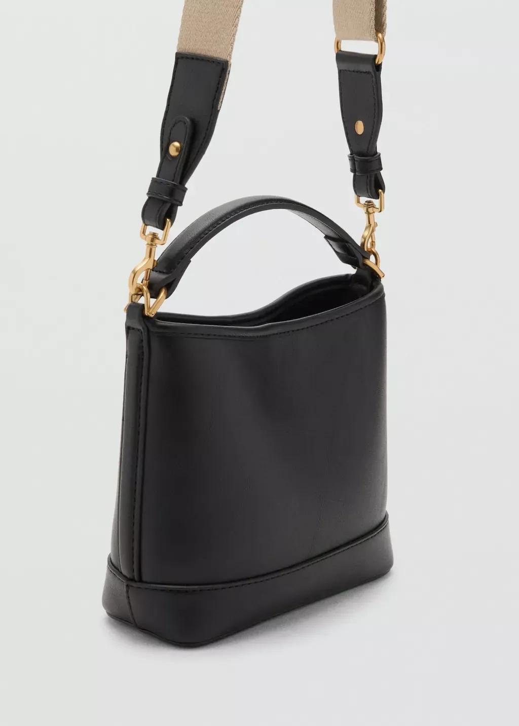 Black Small Bucket Bag, Black, large image number 1