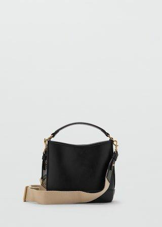 Black Small Bucket Bag, Black, large image number 4