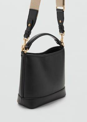 Black Small Bucket Bag, Black, large image number 6