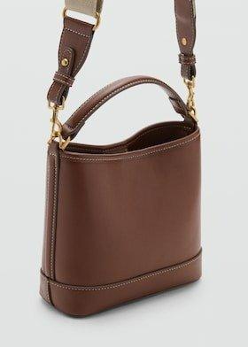 Brown Small Bucket Bag, Medium Brown, large image number 3