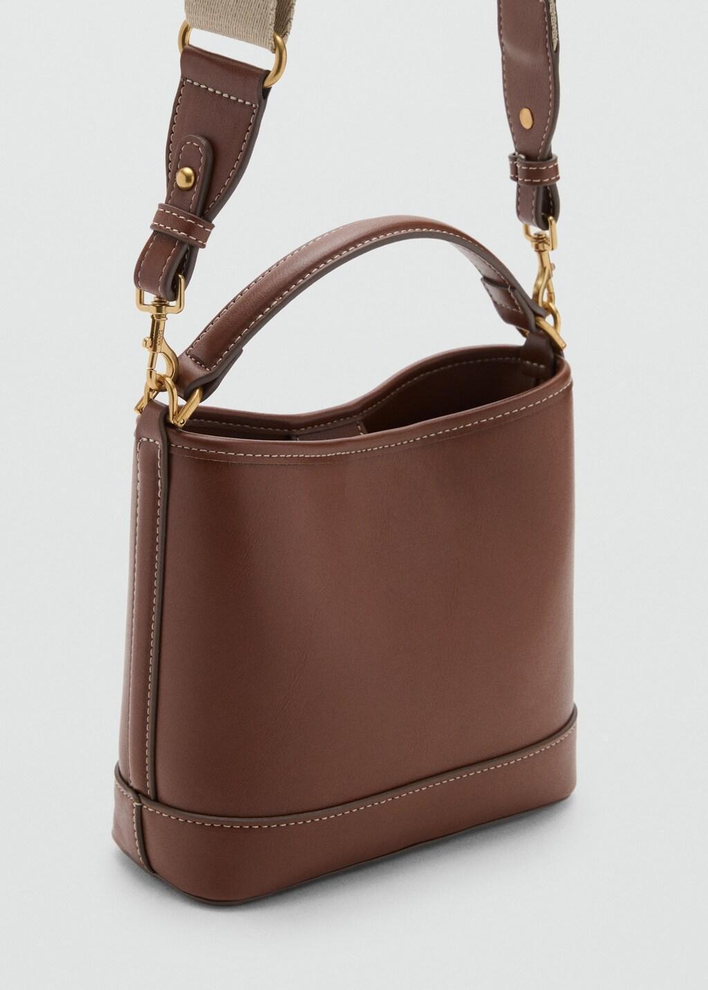 Brown Small Bucket Bag, Medium Brown, large image number 6