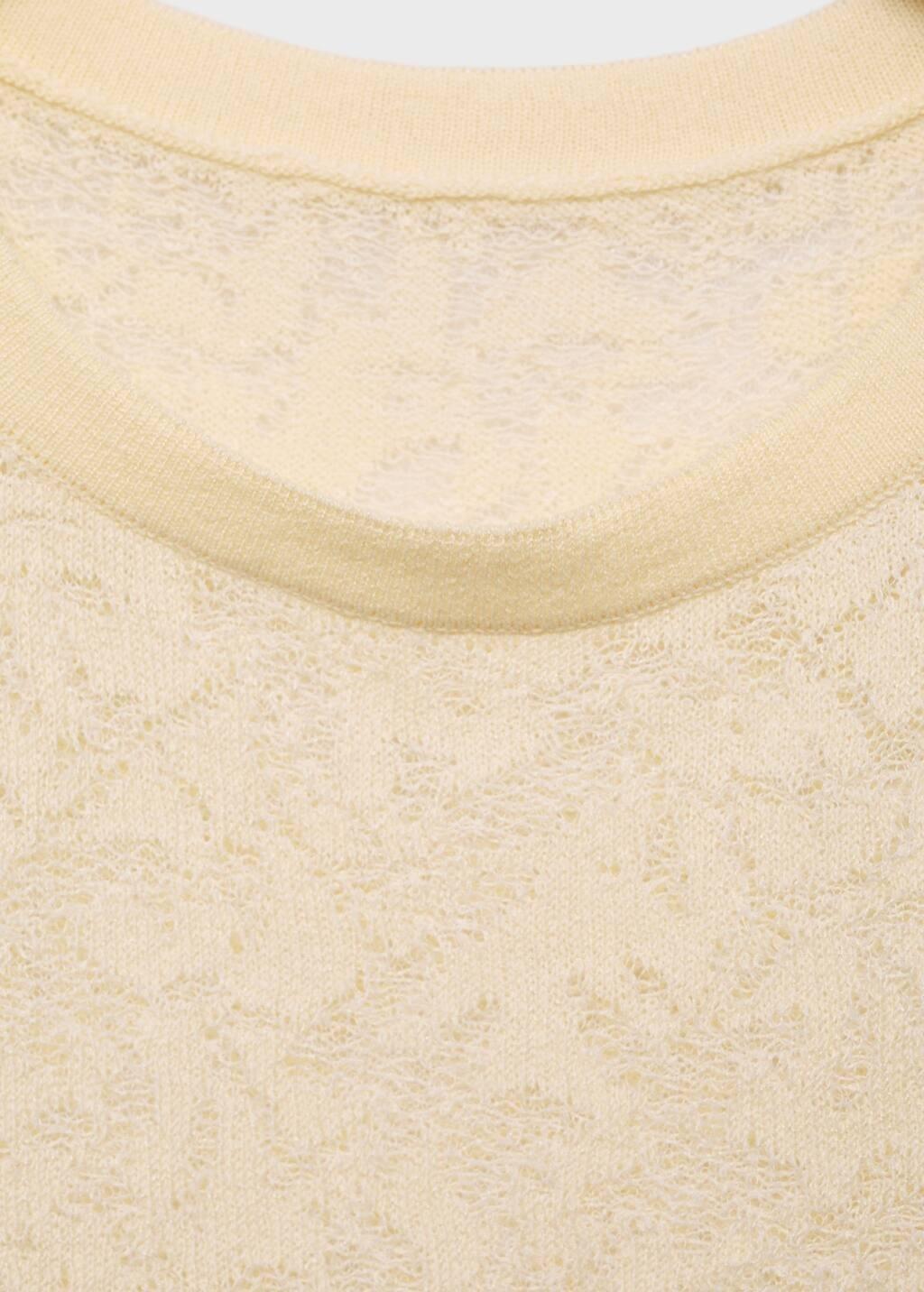 LIGHT BEIGE Openwork knit top, , large image number 2