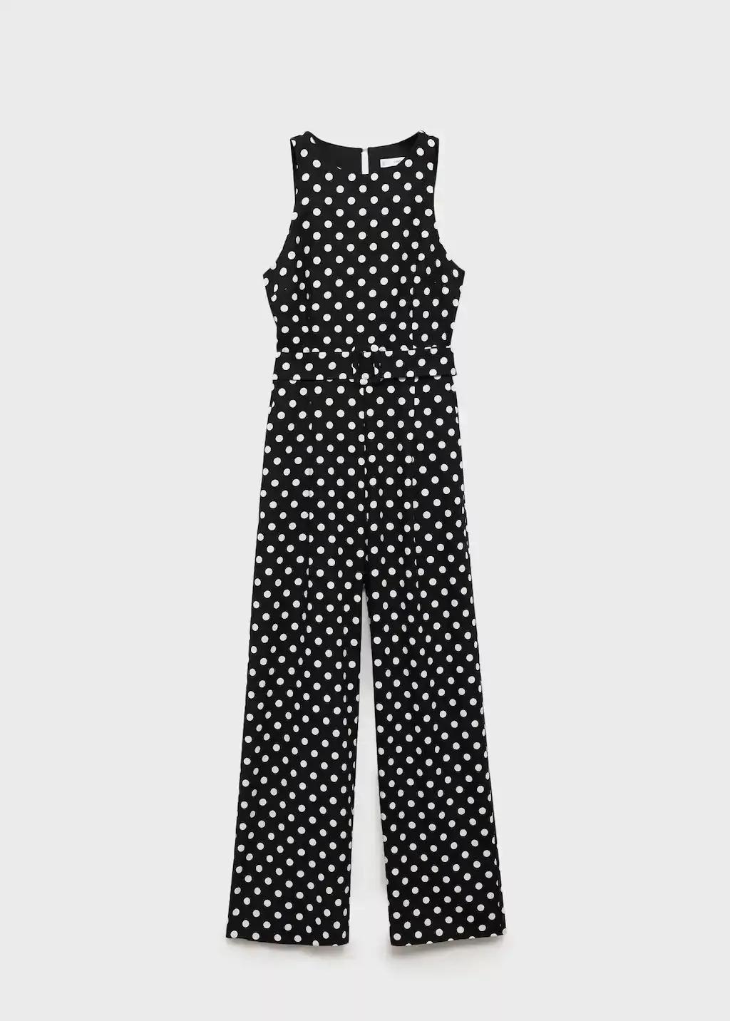 Black Polka-Dot Belt Jumpsuit, , large image number 3