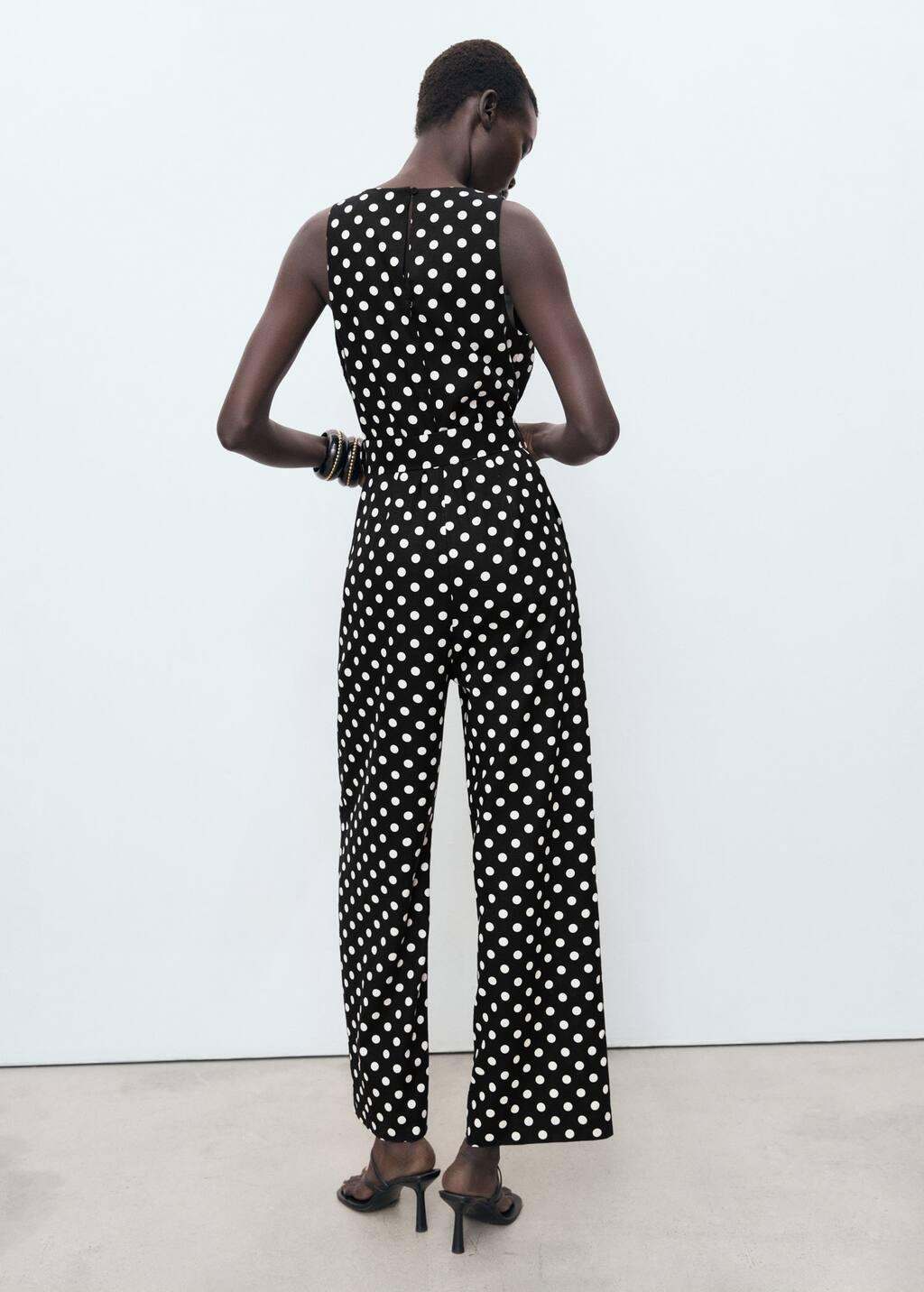 Black Polka-Dot Belt Jumpsuit, , large image number 8
