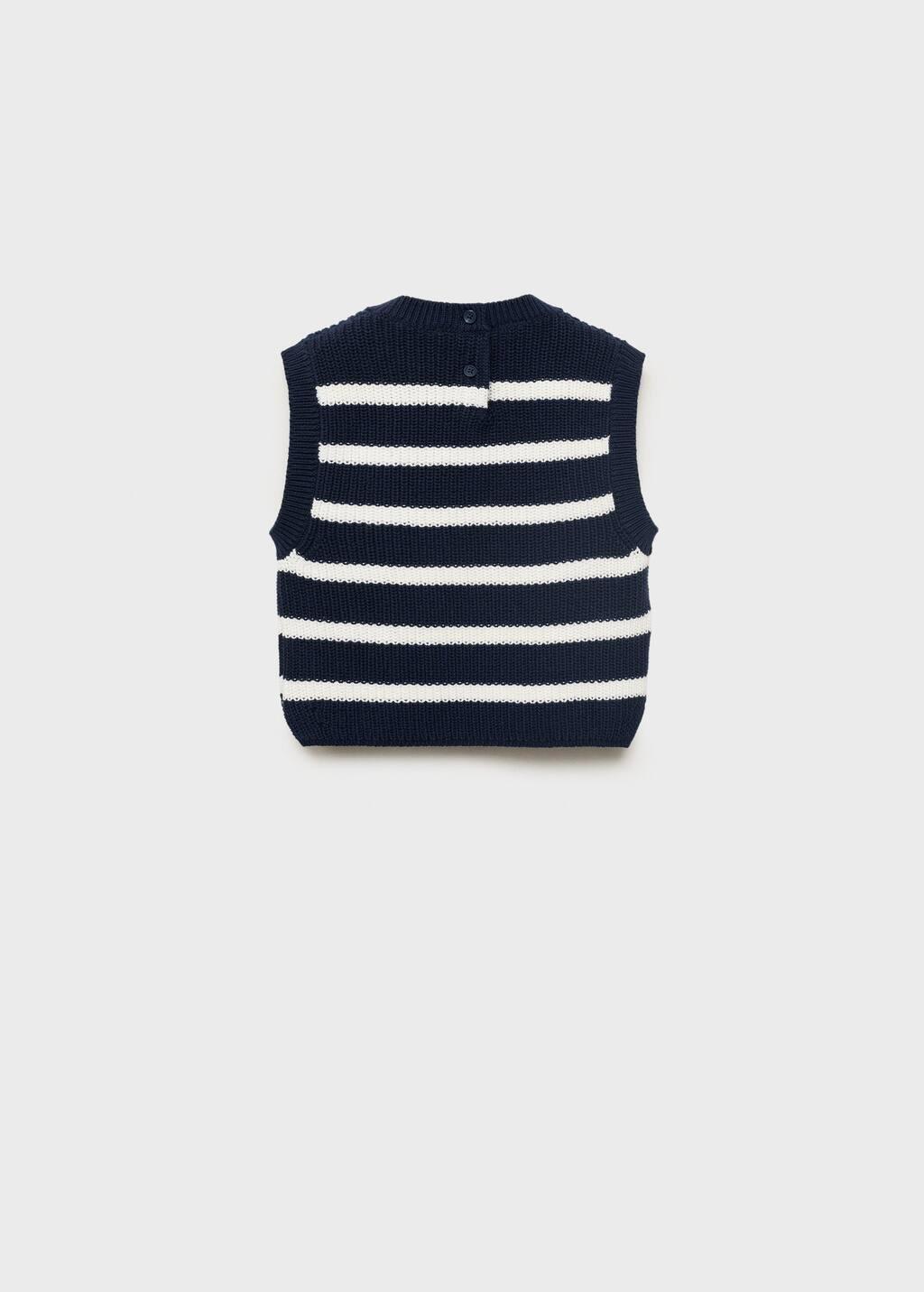NAVY Striped knitted gilet, Baby Girl, , large image number 1
