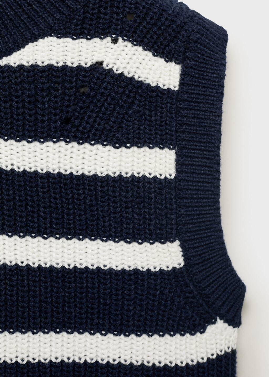 NAVY Striped knitted gilet, Baby Girl, , large image number 2