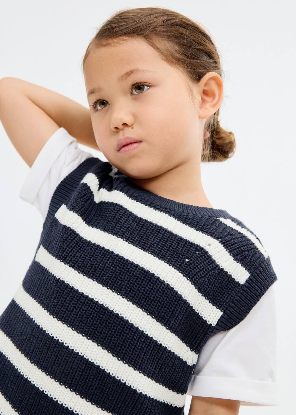 MULTICOLOUR Striped knitted gilet, Baby Girl, Navy, large image number 3