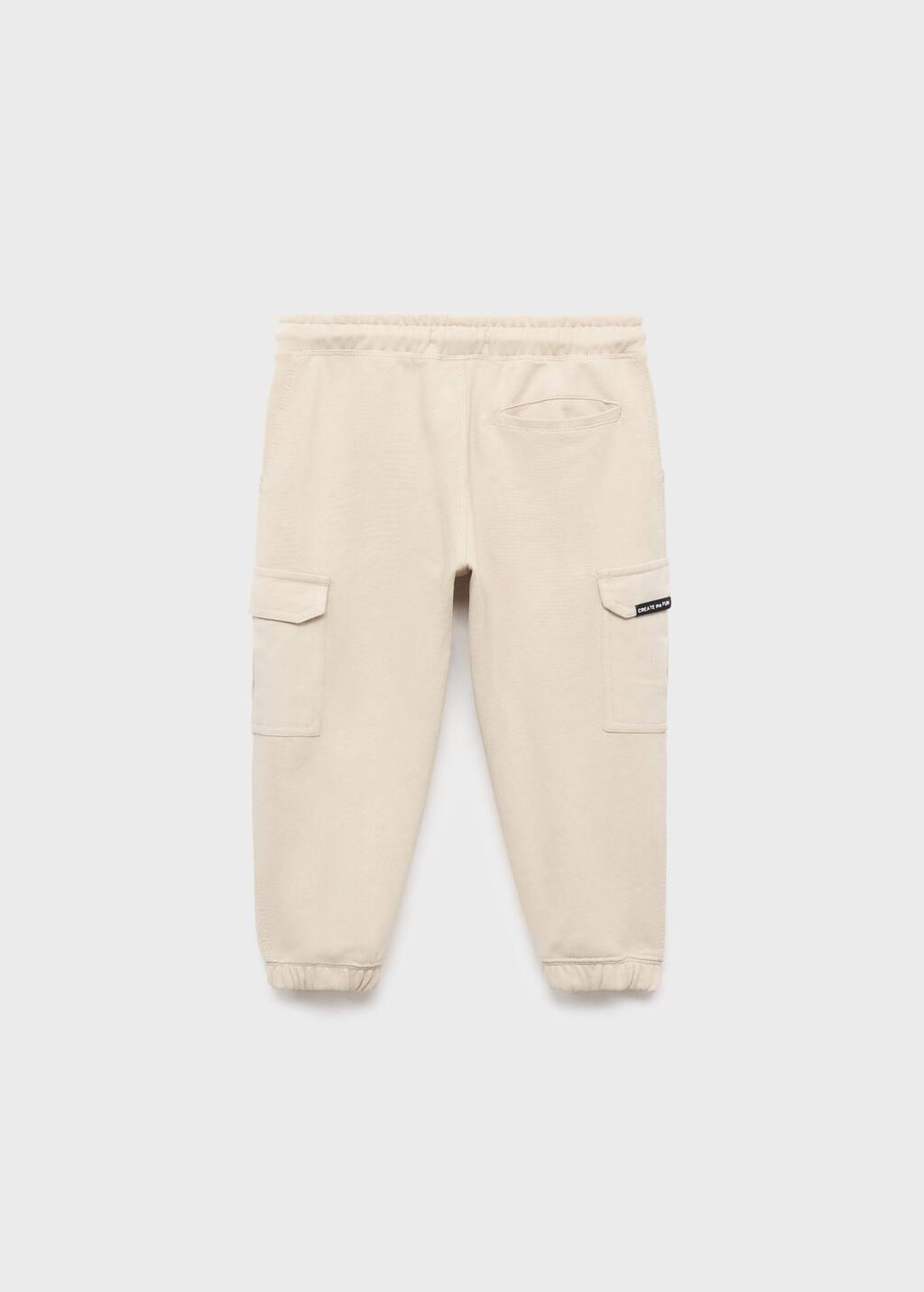 Brown Lt Pastel Cargo Joggers With Drawstring, Baby Boy, Light Pastel Brown, large image number 1