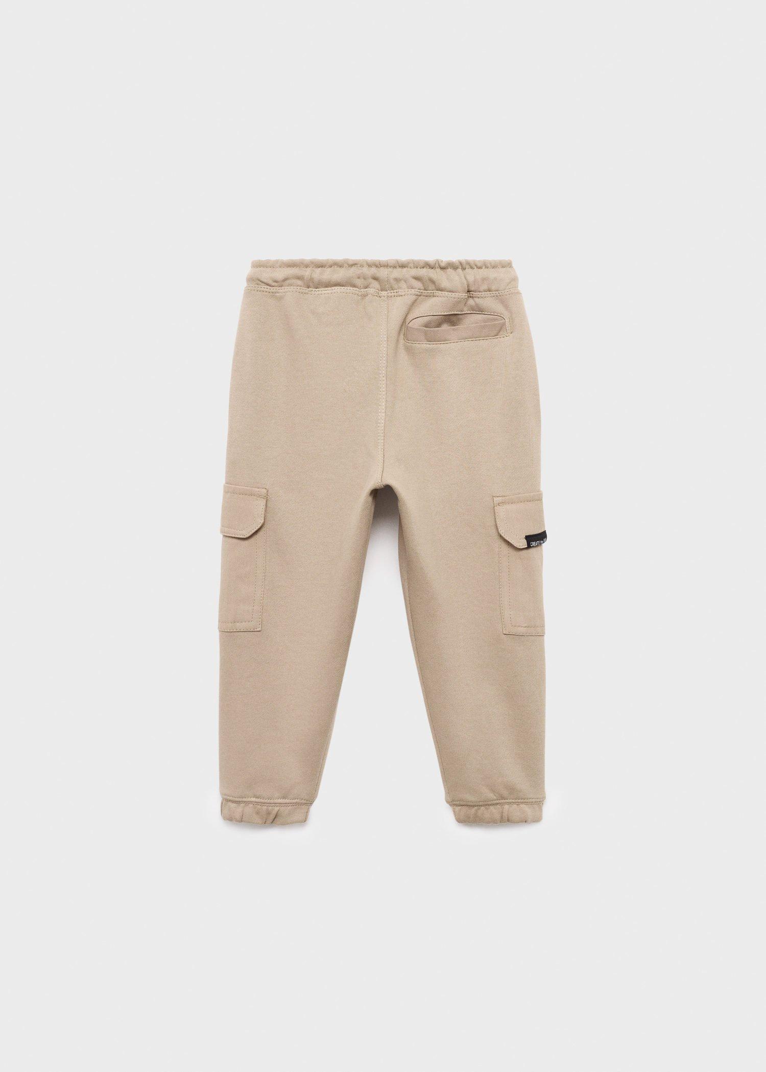Brown Cargo Joggers With Drawstring, Baby Boys, , large image number 1