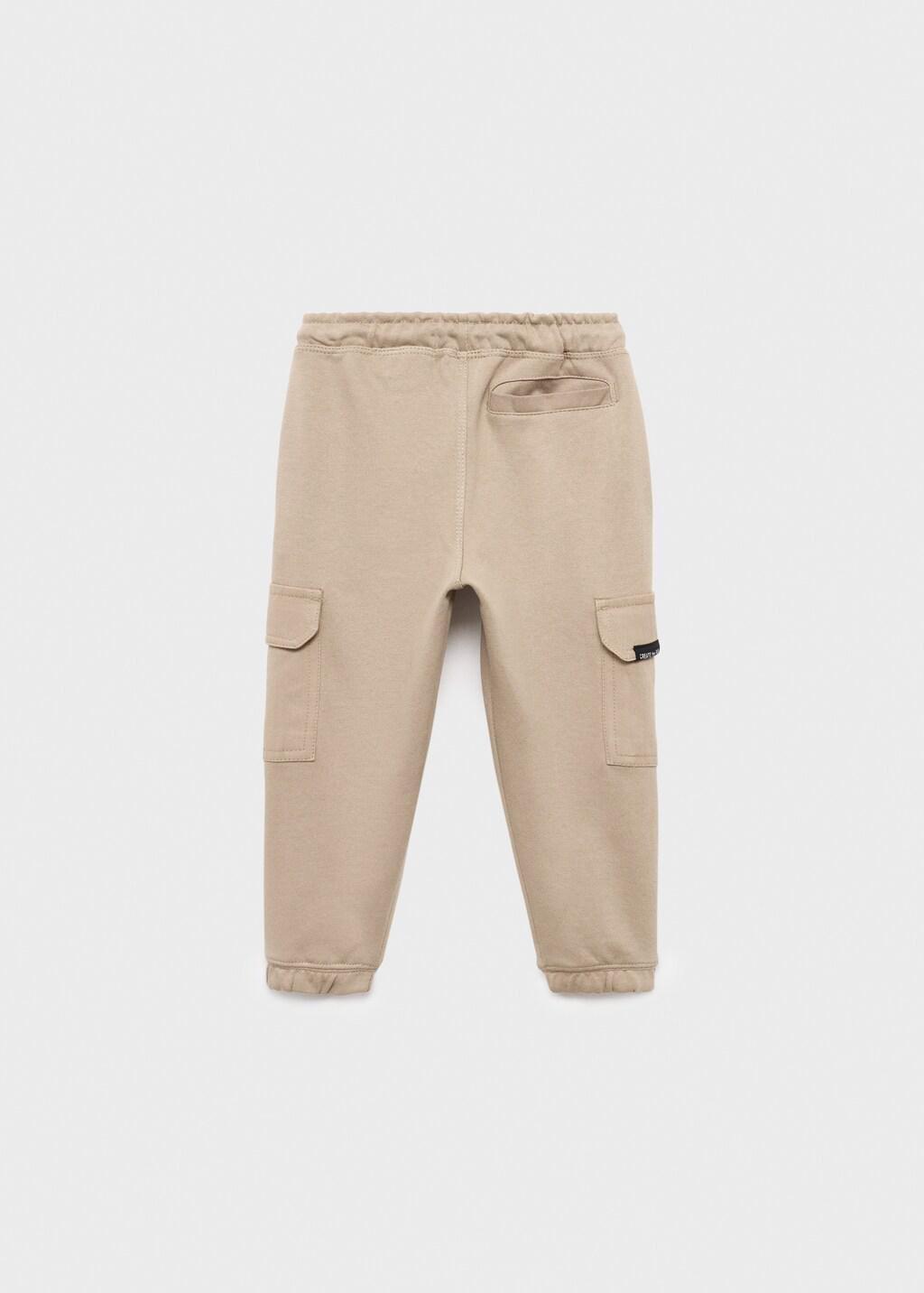 Brown Cargo Joggers With Drawstring, Baby Boys, , large image number 4