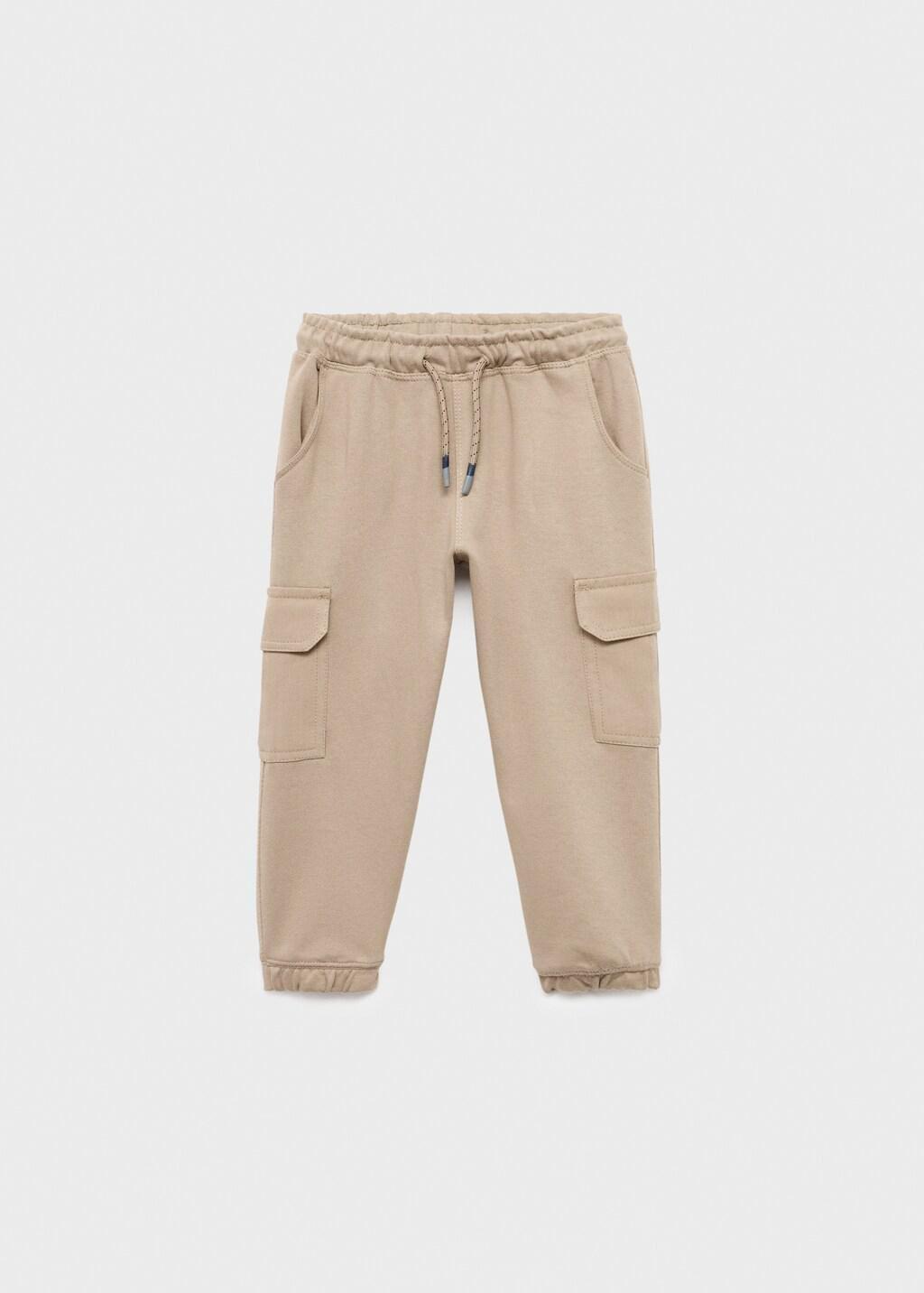 Brown Cargo Joggers With Drawstring, Baby Boys, , large image number 9