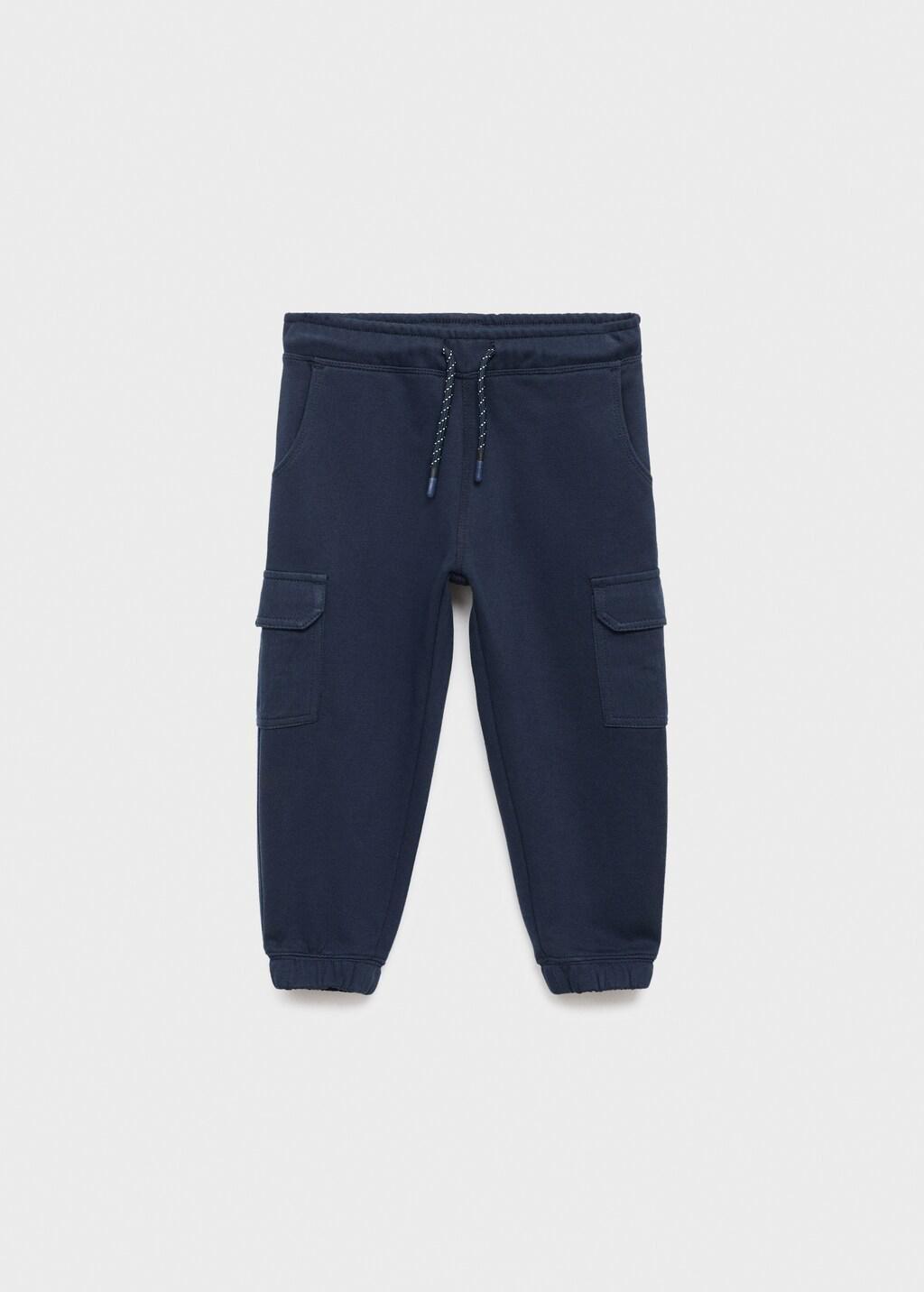 NAVY Cargo joggers with drawstring, Baby Boy, Navy, large image number 5