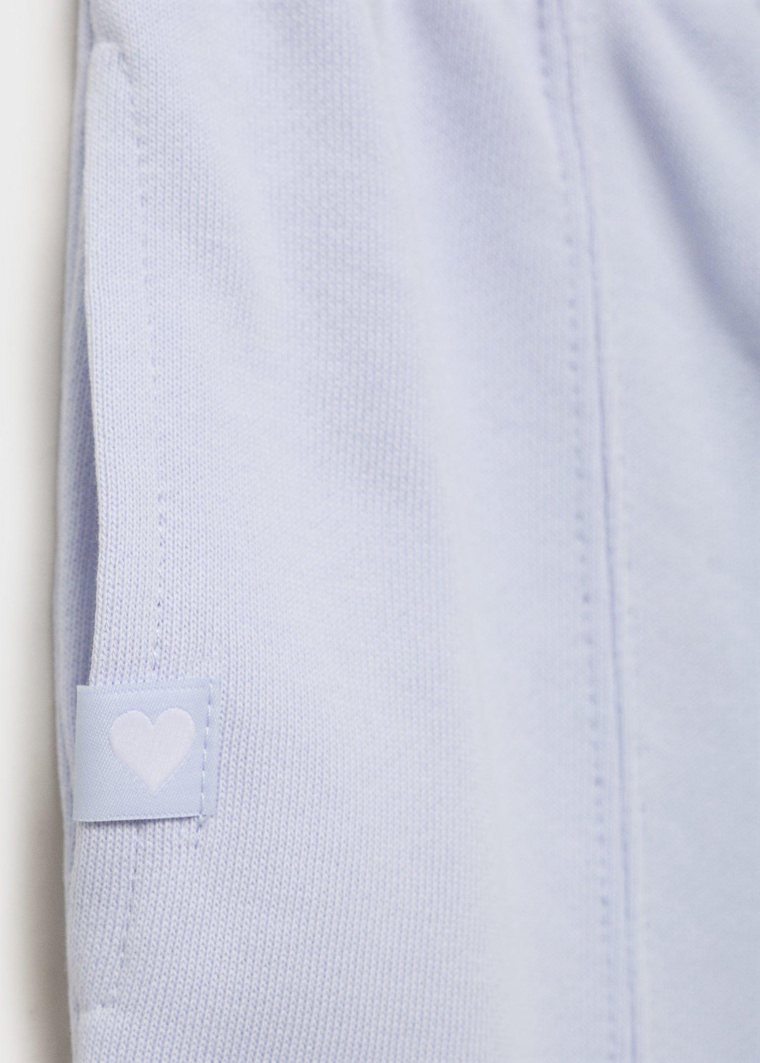 Blue Cotton Joggers With Elastic Waist, Kids Girls, Light-Pastel Blue, large image number 5