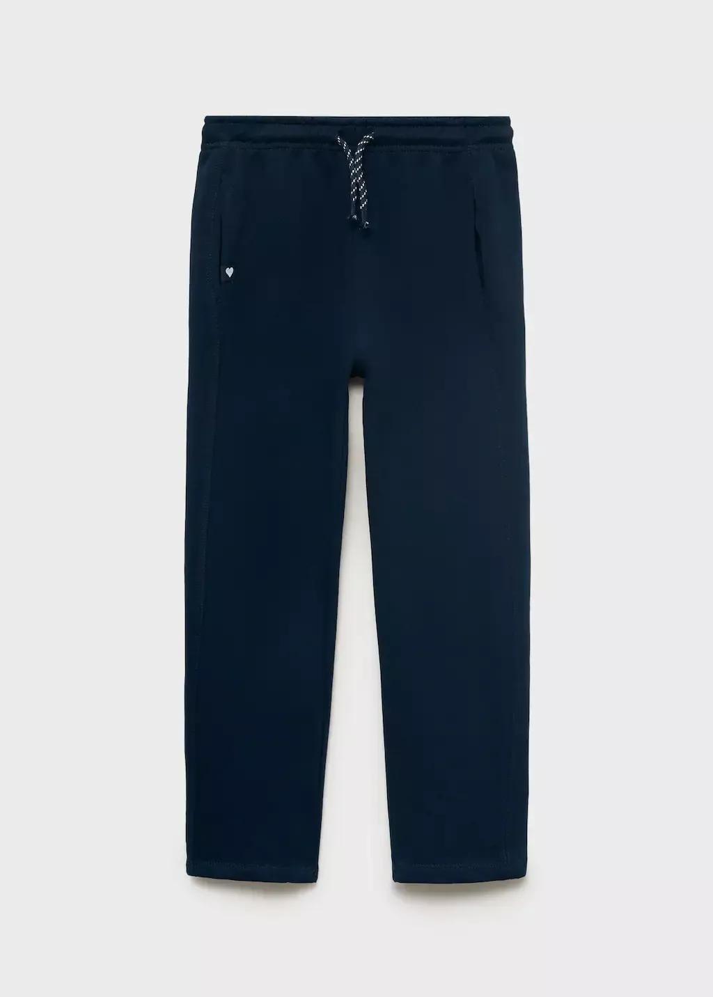 Blue Cotton Joggers With Elastic Waist, , large image number 7