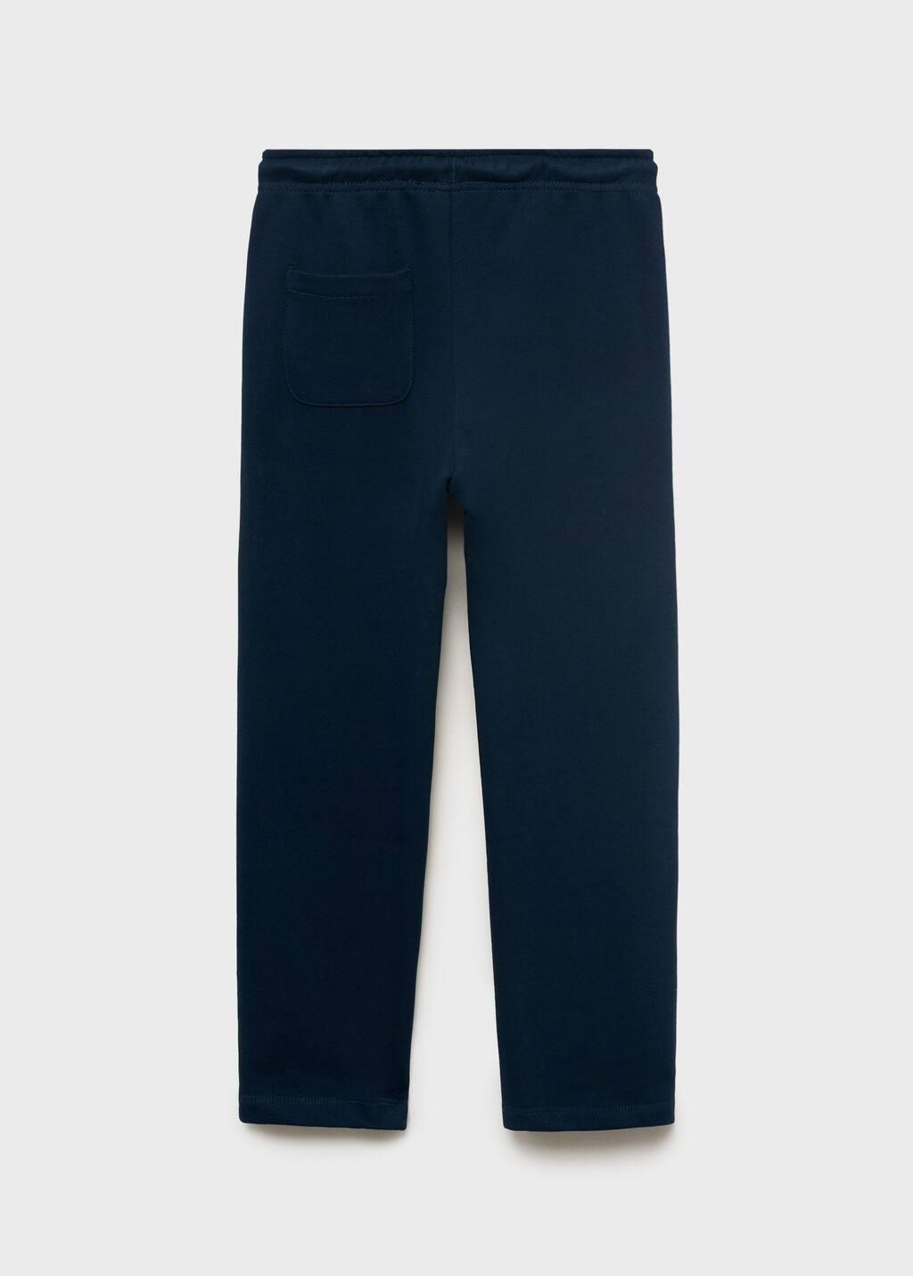 Blue Cotton Joggers With Elastic Waist, , large image number 9
