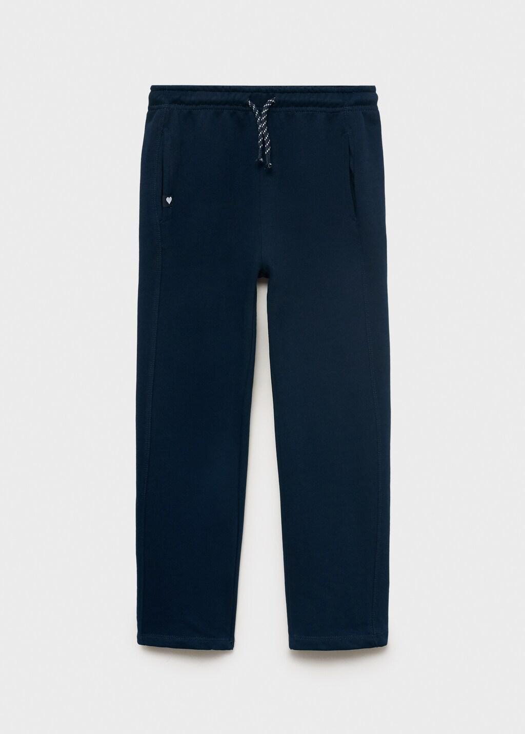 Blue Cotton Joggers With Elastic Waist, , large image number 11