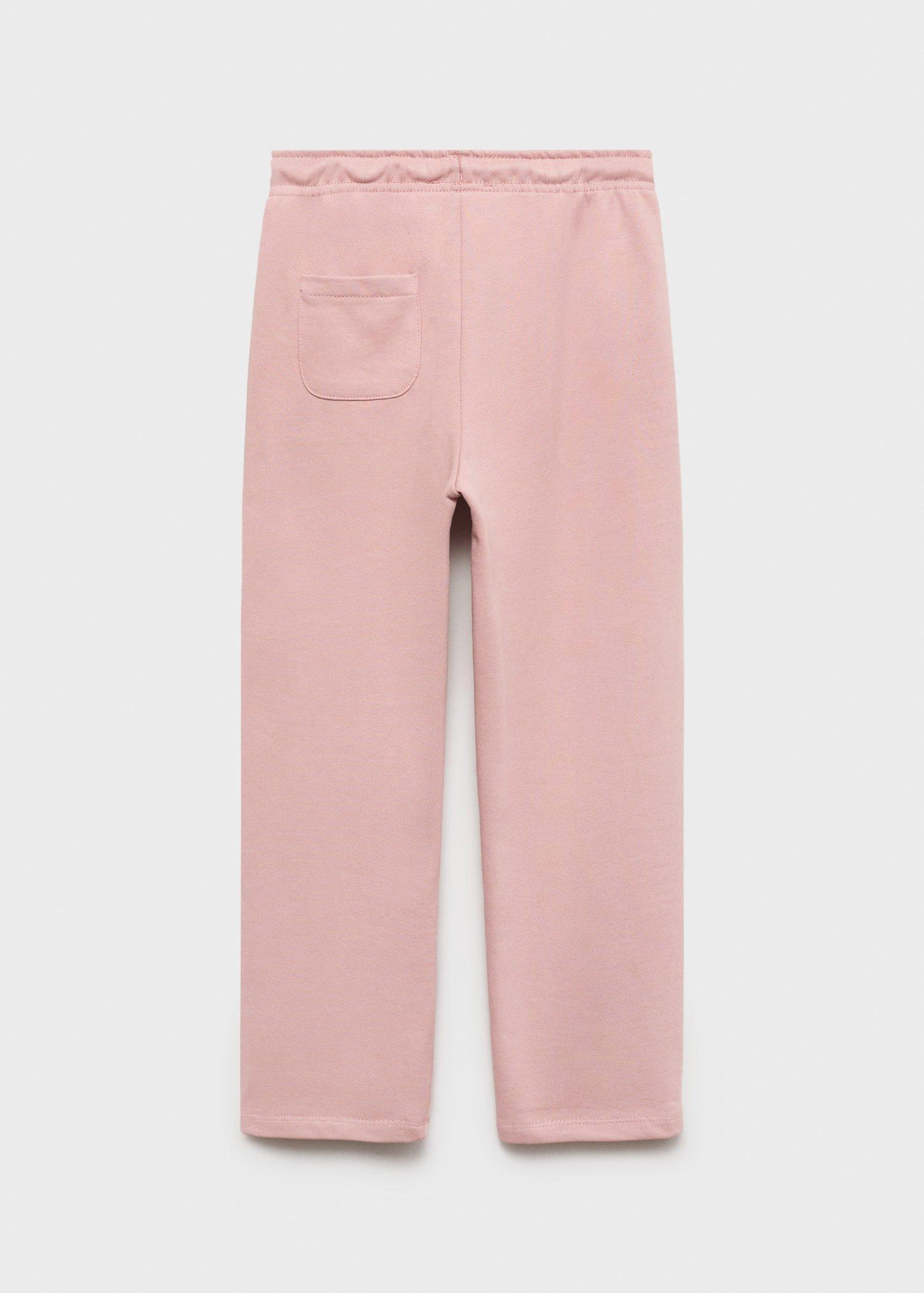 Pink Cotton Joggers With Elastic Waist, , large image number 1