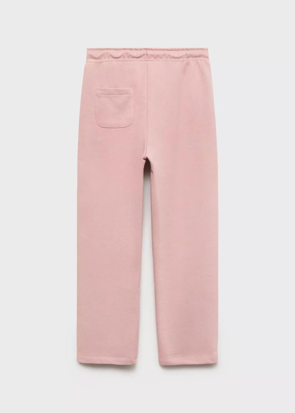 Pink Cotton Joggers With Elastic Waist, , large image number 4