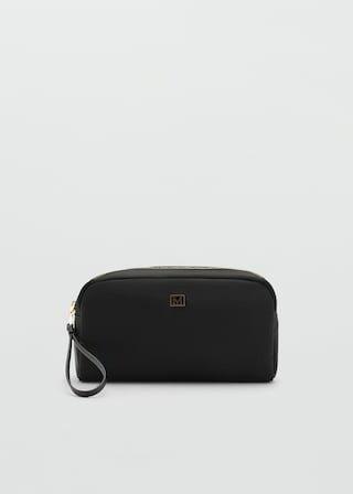 Black Zipped Nylon Cosmetics Bag, 0201_99, large image number 1