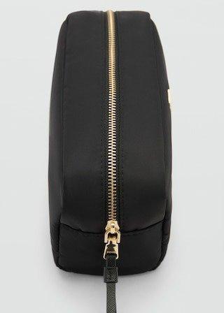 Black Zipped Nylon Cosmetics Bag, 0201_99, large image number 2