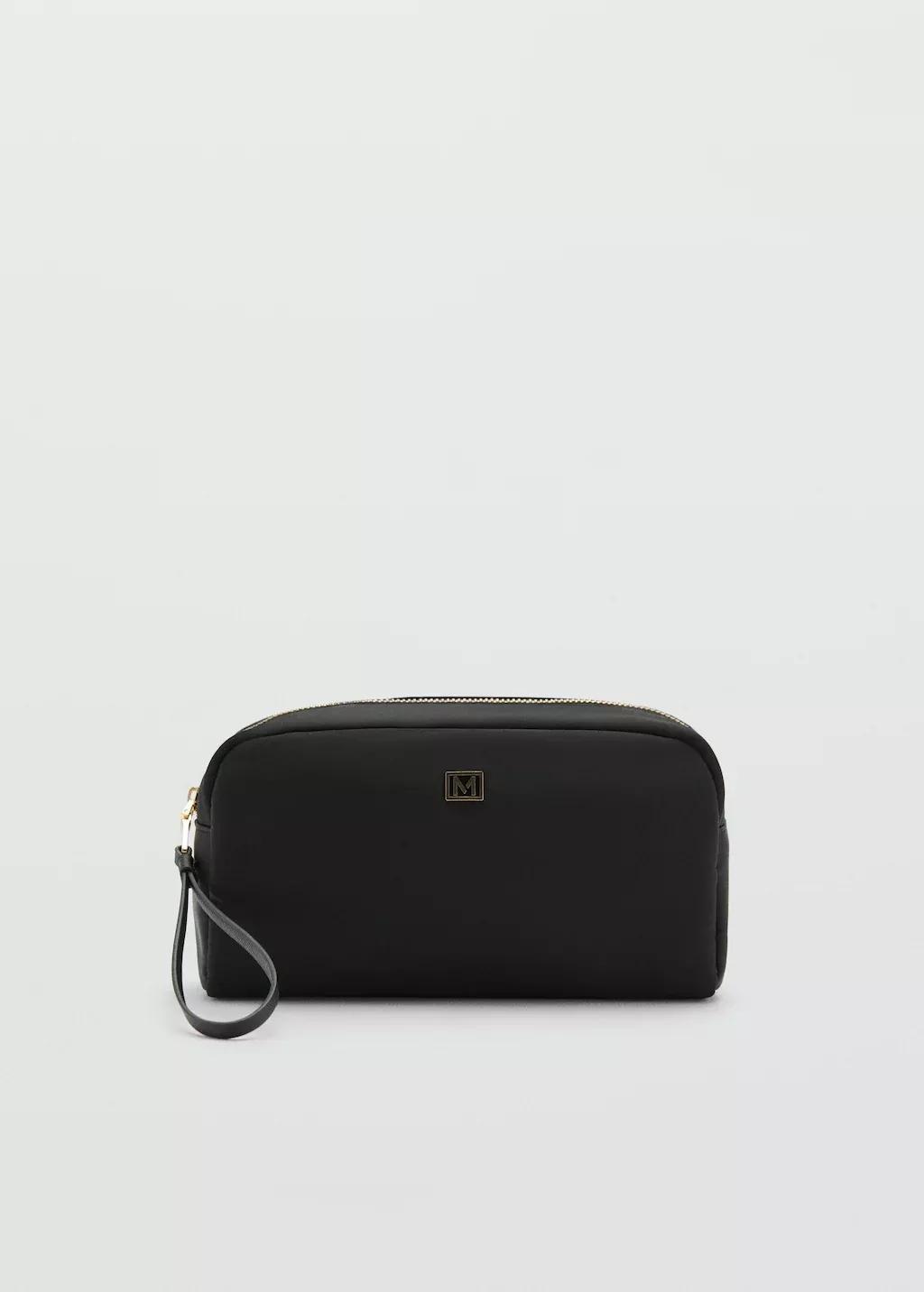 Black Zipped Nylon Cosmetics Bag, 0201_99, large image number 7