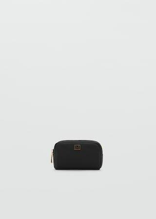 Black Zipped Nylon Cosmetics Bag, 0201_99, large image number 0