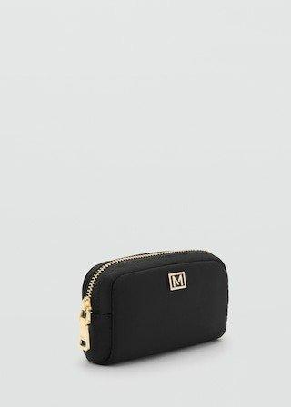 Black Zipped Nylon Cosmetics Bag, 0201_99, large image number 1