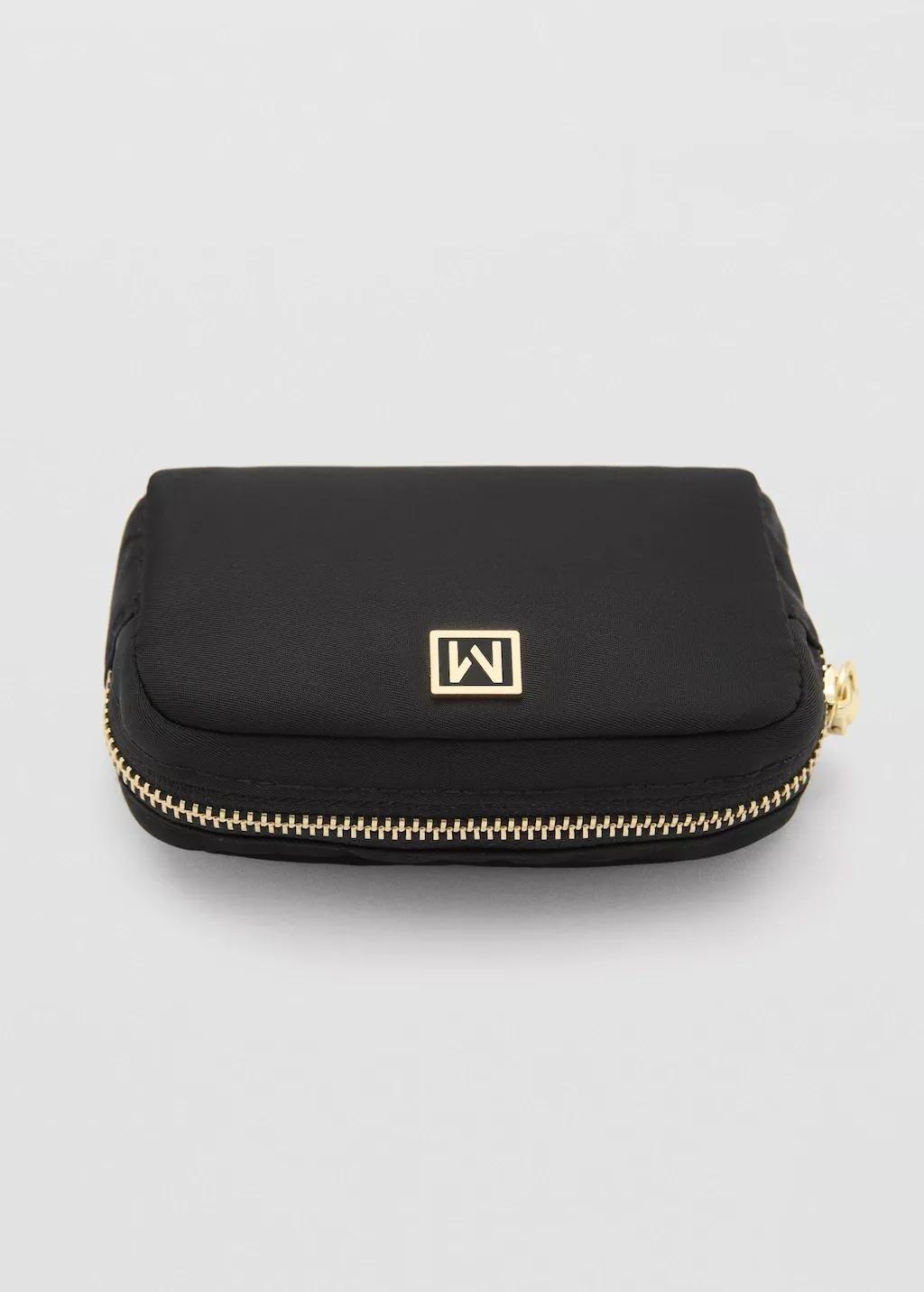 Black Zipped Nylon Cosmetics Bag, 0201_99, large image number 5