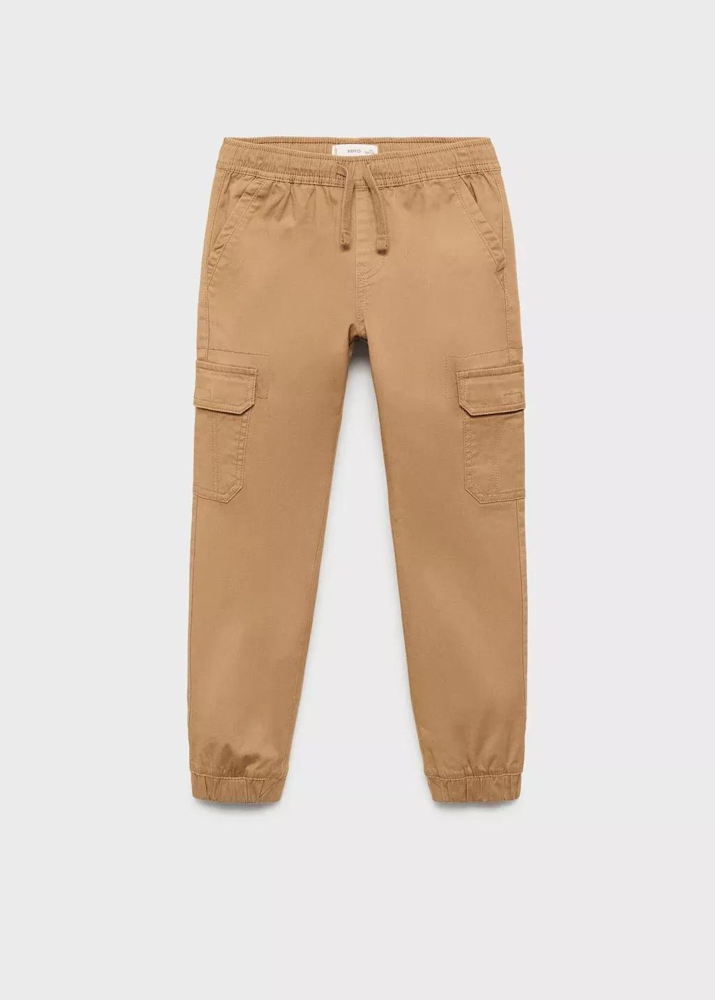 Brown Cotton Cargo Trousers, Kids Boys, , large image number 0