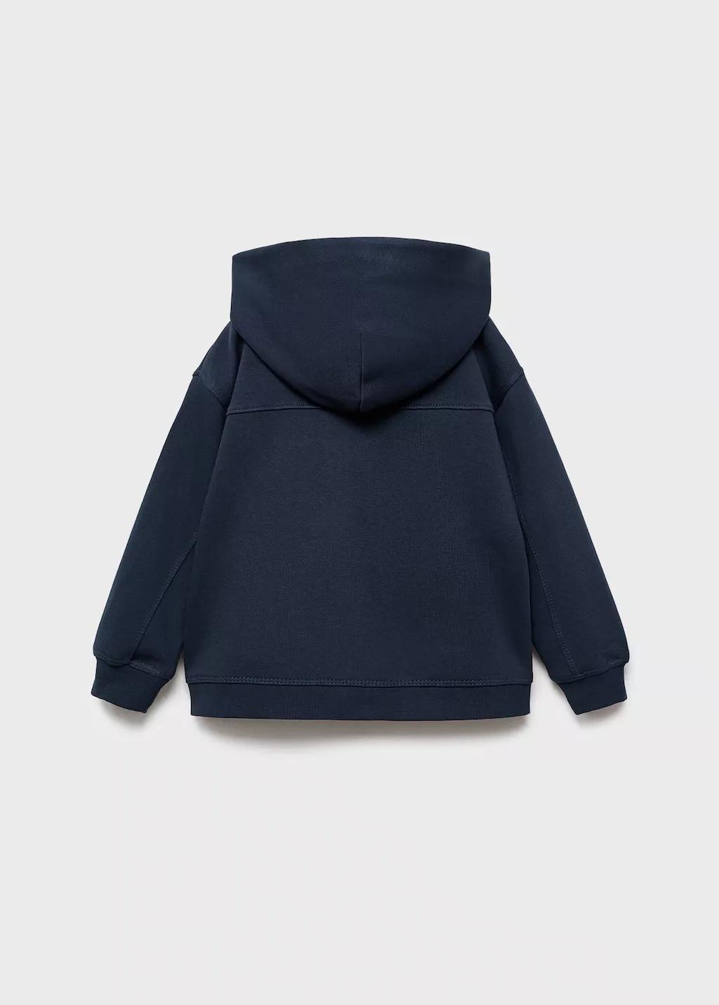 Navy Hoodie Cotton Sweatshirt, Baby Boy, , large image number 1